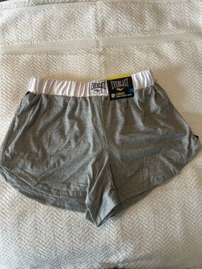NWT Everlast Grey and Black Women's Lounge Shorts with White Waistband 2 Pack